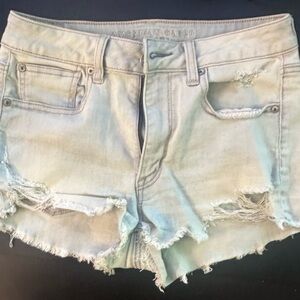 American Eagle Outfitters Gray Distressed Jean Shorts